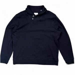 Tommy Bahama‎ Black Martinique Shawl Collar Sweater Pima Cotton Large Sweatshirt
